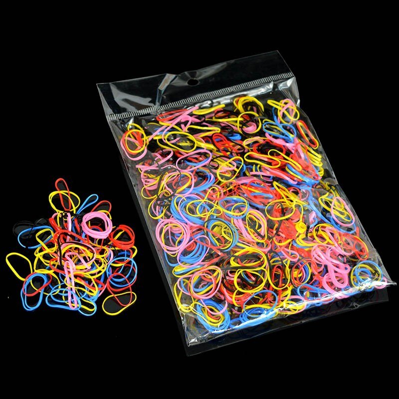 Couvre-chef en TPU pour bébé | 1000 pièces/sac, supports pour cheveux de bébé enfants, bandes en caoutchouc élastiques, cravate de fille, accessoires cheveux, petit paquet: 004