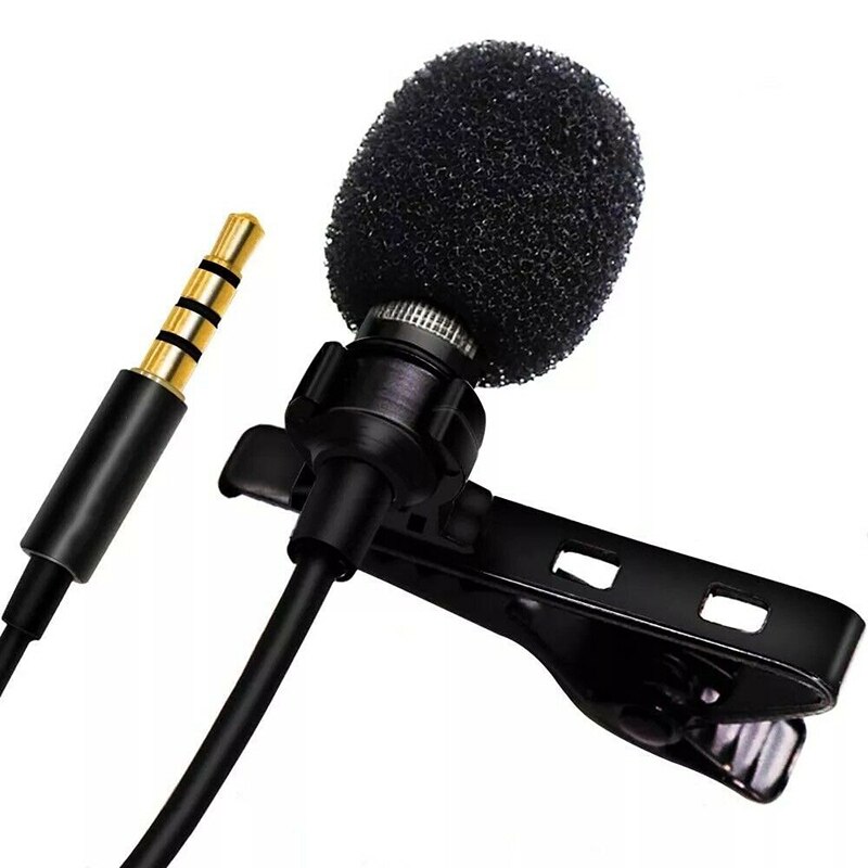 1.5M 3.5mm Wired Lavalier Microphone Adjustable Clip-on Microphone Hands-free Speaking Suitable for Mobile Phone PC Recording