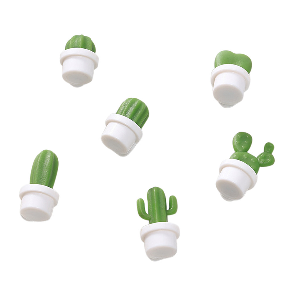 6pcs Magneten Leuke Vetplant Magneet Knop Cactus Koelkast Bericht Sticker Home Decoratie # X: White