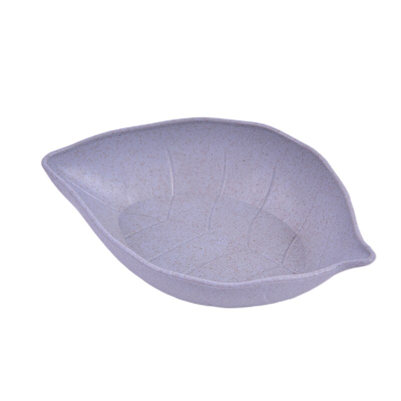 Bladeren Vorm Baby Kids Schotel Kom Tarwe Stro Sojasaus Schotel Rijstkom Plaat Sub-Plaat Japanse Servies Voedsel container: Sky Blue