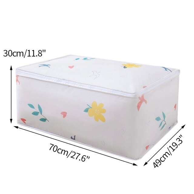 Home Closet Clothing Quilt Storage Bags Foldable Clothes Sweater Organizer Box Large Capacity Cabinet Container Sorting Pouch: leaf L