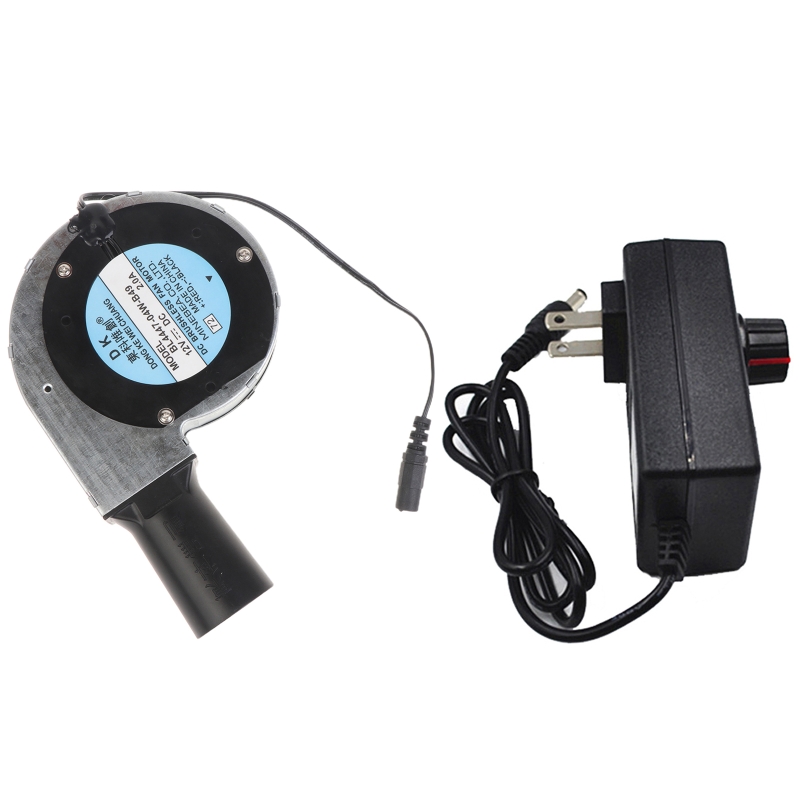 US/EU Plug DC12V 2A BBQ Blower Fan Charcoal Chimney Starter PWM Fans Smoker Fan Electric Blower 100-240V Power Cord: Gold