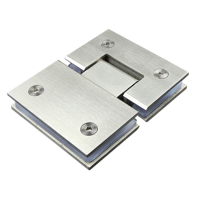 180 Degrees Glass Door Hinge Cabinet Clamp Glass Shower Doors Hinge Replacement Part Glass-to-Glass Stainless Steel Brushed