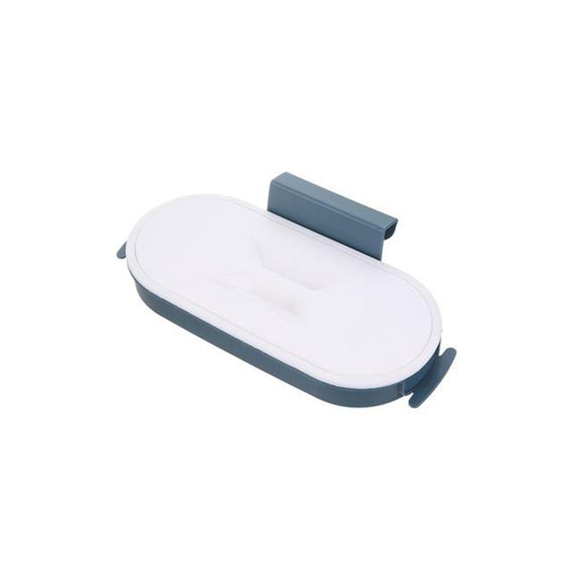 Portable Plastic Garbage Bag Racks Kitchen Trash Storage Rack Cupboard Waste Bin Hanging Racks Portable Cleaning Tools: Navy blue