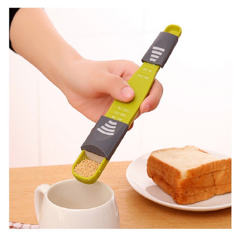 Adjustable Measuring Spoon Plastic Milk Seasoning Flour Scoop with Scale Kitchen Measuring Cups