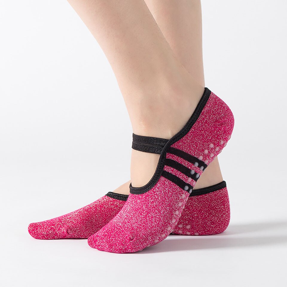 Kokostisse yoga-socken aus leuchtender seide mit schnürung, atmungsaktive baumwolle, hautfreundliche tanzsocken, rutschfest, pvc-frei, fusselfrei