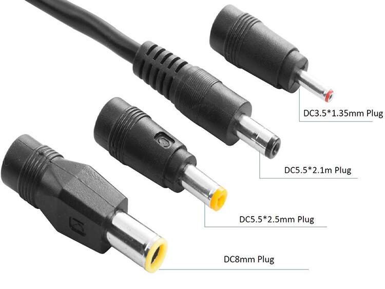 Solar Panel Connectors to DC Extension Cable 16AWG With DC 5.5mmx2.1mm,DC 3.5x1.35mm,DC 5.5x2.5mm And DC8mm Adapter