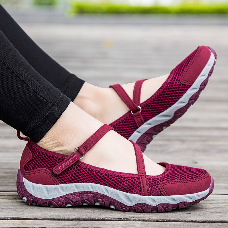 Women Sports Tennis Shoes Air Mesh Athletic Sneakers for Female Lightweight Flexible Trainers Shoes Chaussures Femme Mother Shoe