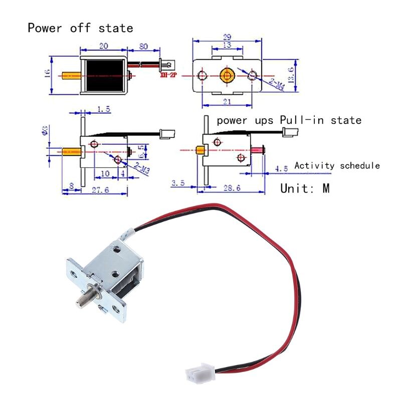 Cerrojo eléctrico de 12V y 0,5a para armario magnético, conjunto de liberación, Control de acceso solenoide