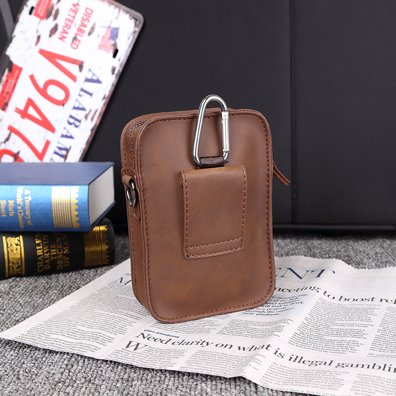 mobile phone bag men's leather shoulder bag outdoor leisure mini bag