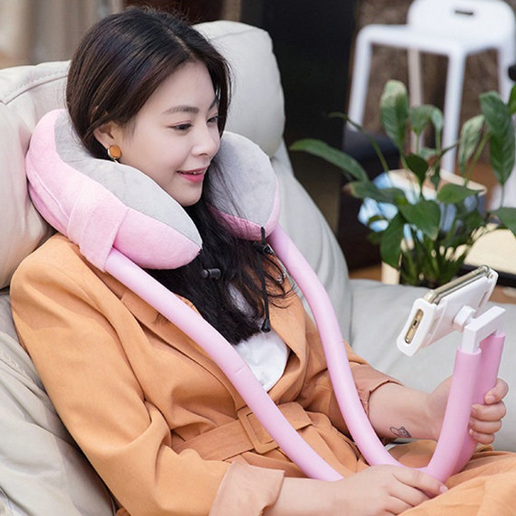2-In-1 U-Vormig Kussen Lui Stand Tablet Stand En Telefoon Zwanenhals Traagschuim Dutje Kussen lezen Stand