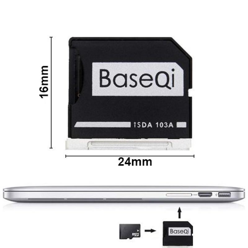 Original BASEQI Aluminum MiniDrive Micro SD Card Adapter Metal Card Reader For Notebook Asus ZenBook Flip Ninjadrive 610A