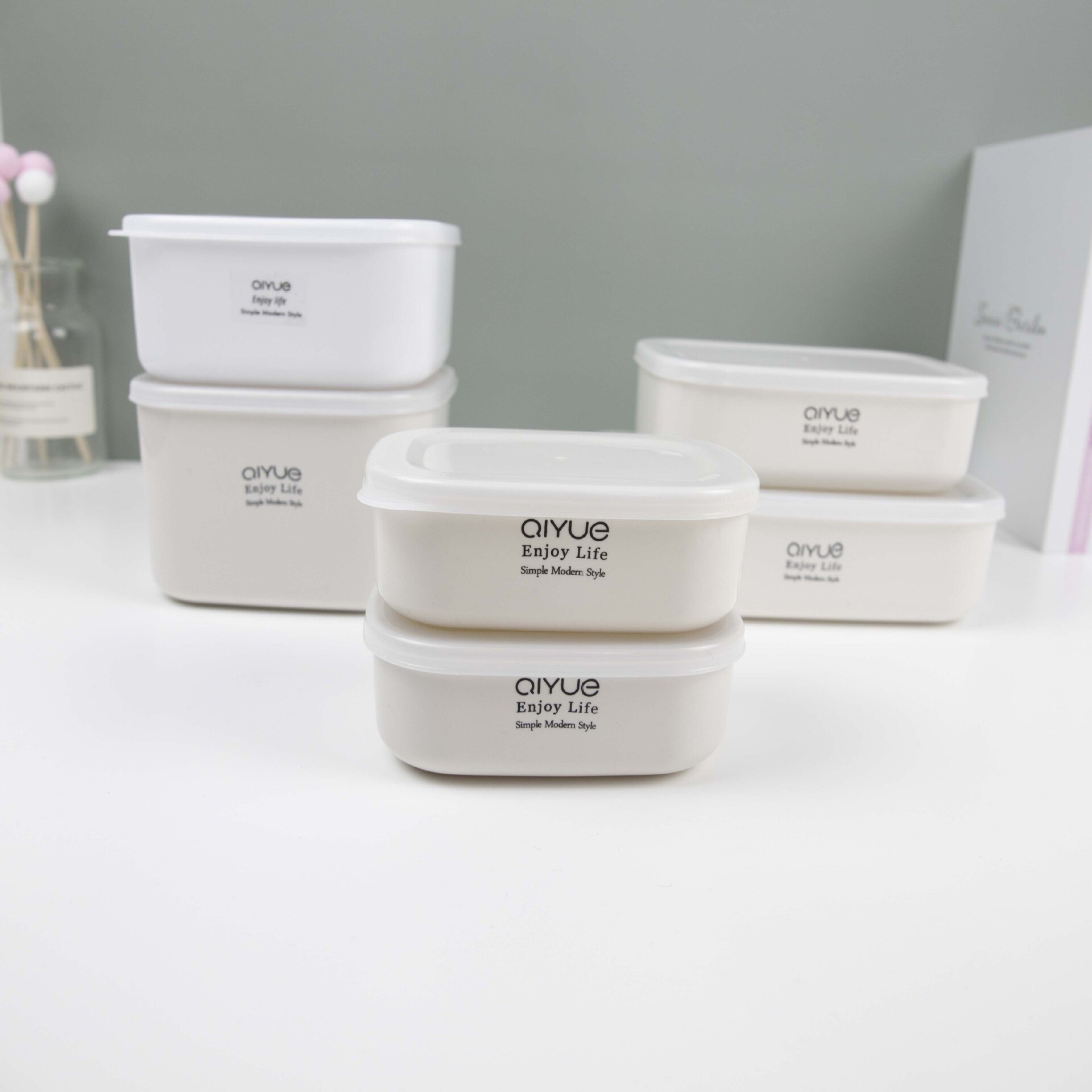 Food Storage Box Microwave Oven Plastic Storage Box Japanese Style Rectangle Lunch Box Fruit Storage Box Bento Box