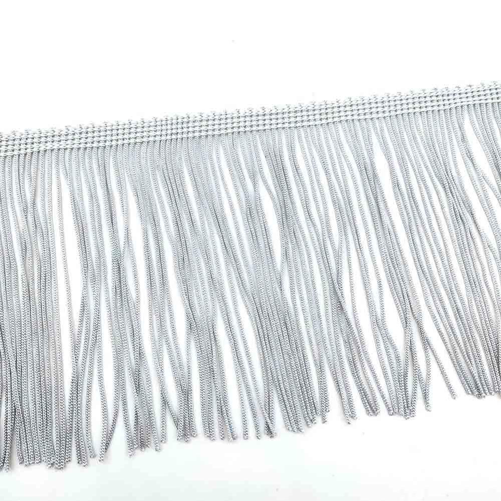 1 Yards van Pack 4 "Breedte Franjes Kant Polyerter Fibre Kwastje Kleding Accessoires Latin Trouwjurk Kwastje Lint diy: Grey