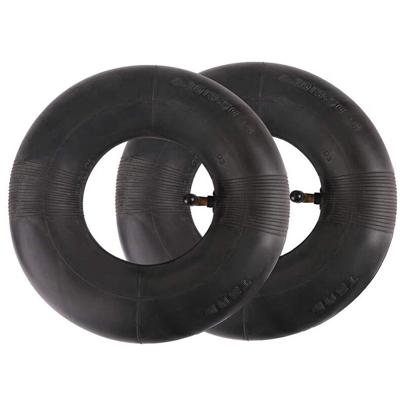 -2 PCS 4.10/3.50-4 Inch Inner Tube Tire for Hand Truck, Dolly, Hand Cart, Garden Cart, Lawn Mower,4.10-4 Replacement Tube: Default Title