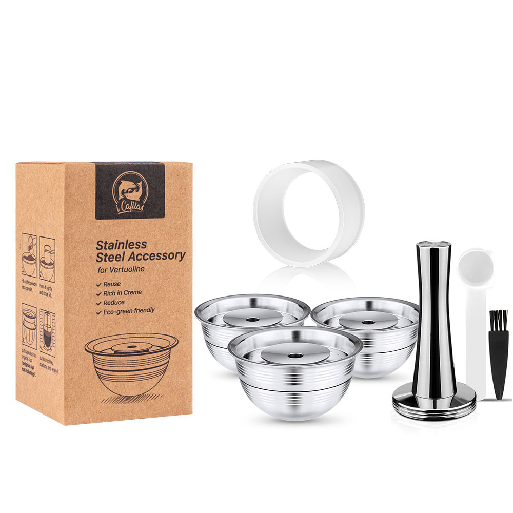 RECAFIMIL Wiederverwendbare Kapsel Für Nespresso Vertuo Nächsten Kaffee Filter Espresso Vertuoline Barista Accesorios Stahl Schote Große Tasse