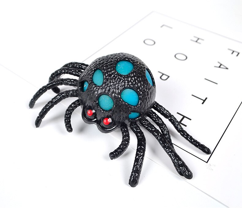Spider decompression squeeze toy vent ball disgusting pinch not broken spider toy