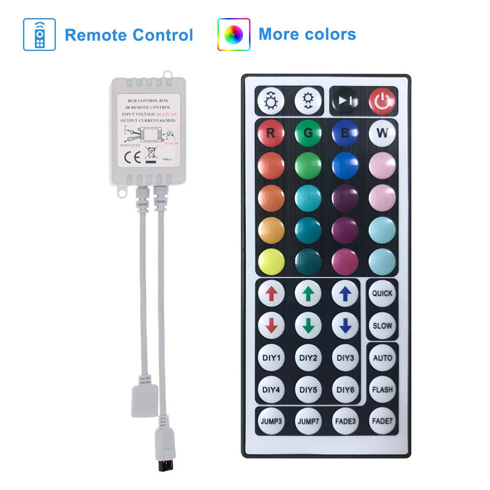 Muzieksynchronisatie ledstripcontroller voor rgb 5050 2835 met 44 toetsen ir-afstandsbediening ledcontroller draadloze dimmer led-accessoires: 44 toetsen ir-controller