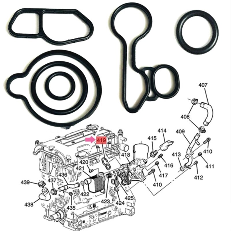 Oil Cooler Gaskets 55566784 55565385 55568536 55568539 Fit for Chevrolet Cruze Sonic Trax Encore 1.4T Astra