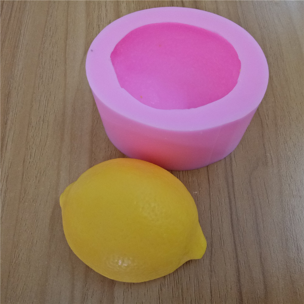 Citron 3d sæbeform duftende lys voksforme fødevaregodkendt chokolademousse kageform silikoneform til sæbefremstilling