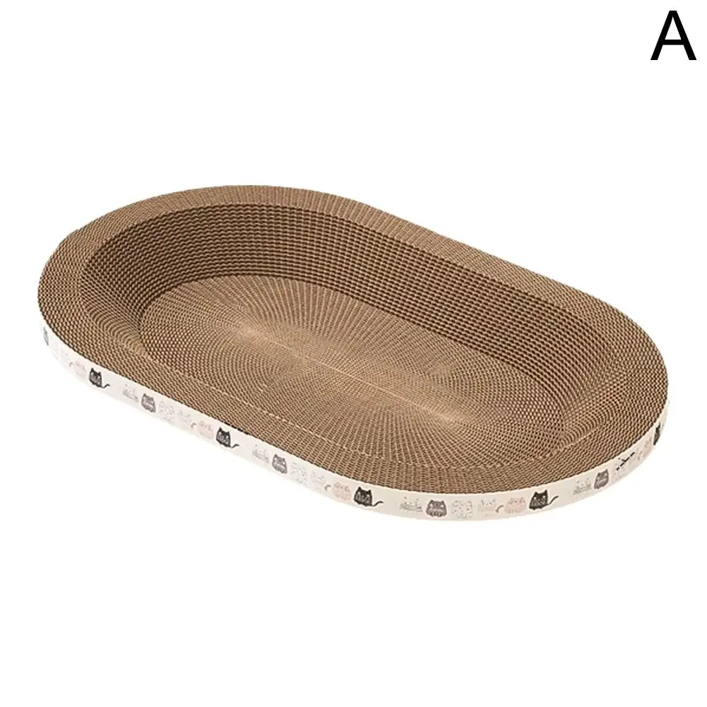 Cat Scratcher Cardboard Round Oval Cat Scratch Pad Bowl Nest for Indoor Cats Grinding Claw Round Cat Scratching Board: WHITE