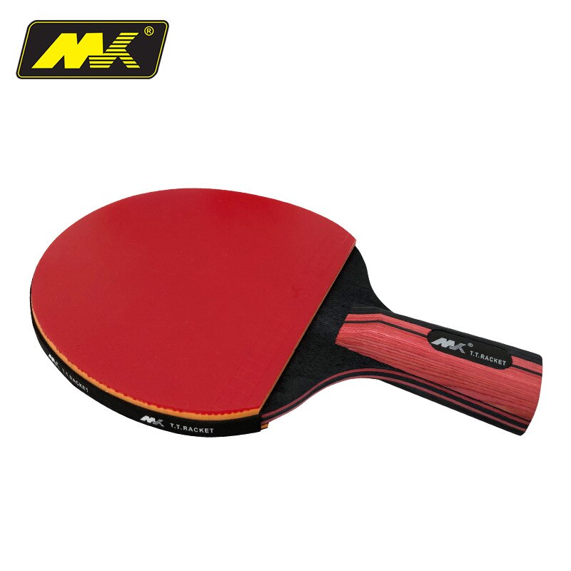 Original 6 stars Table tennis racket Ddouble Pimples-in rubber Ping Pong Racket tenis de mesa table tennis with bag: Short Handle