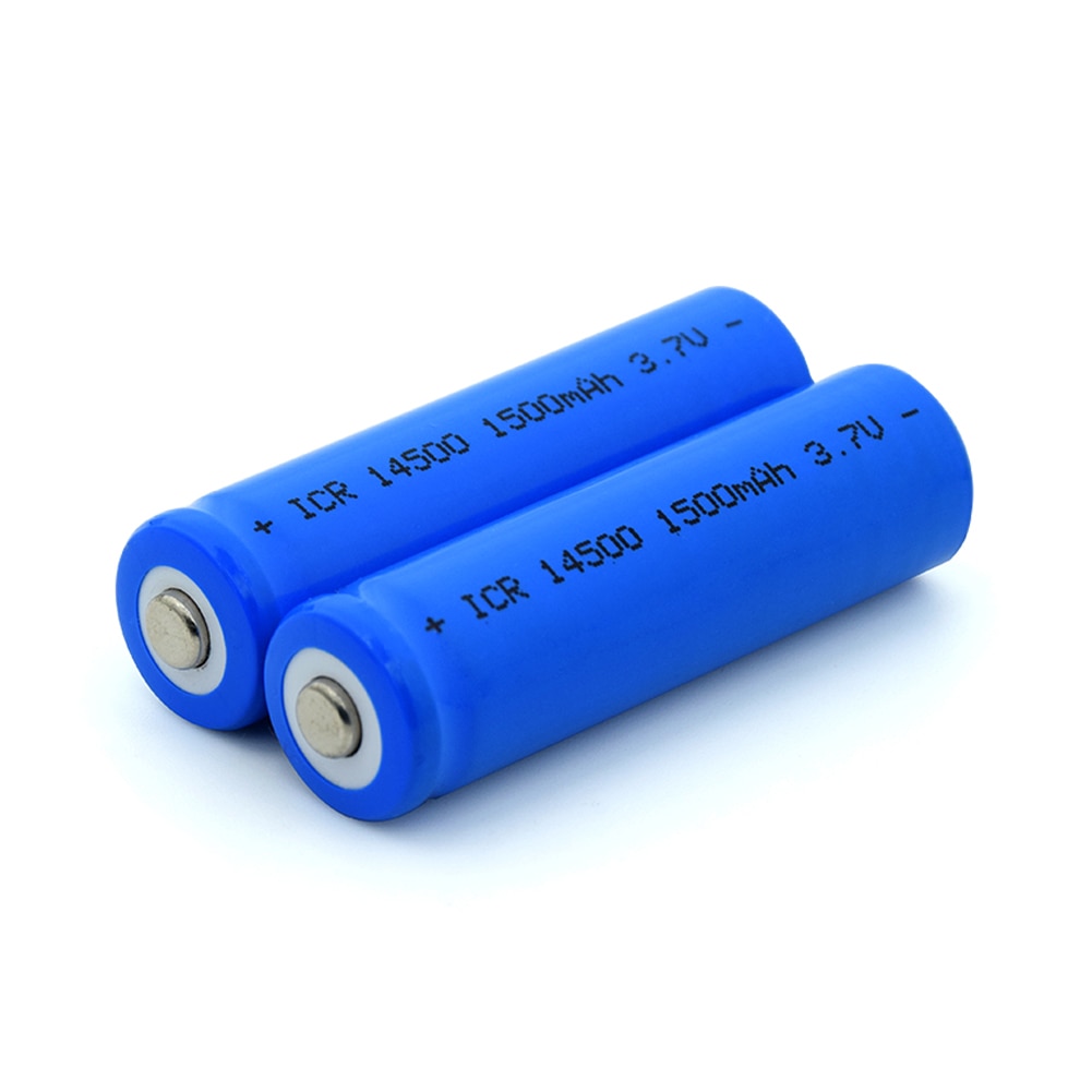 1/2/4/6/8/10x Blauw Icr 14500 1500Mah Oplaadbare Batterijen 3.7V volt 14500 Li-Ion Lithium Batterij Langdurige Met Case Box
