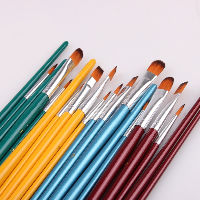 5 stk akvarel pensel træskaft nylon hår pen aluminium rør propylen maling kunst maler pensler forsyninger