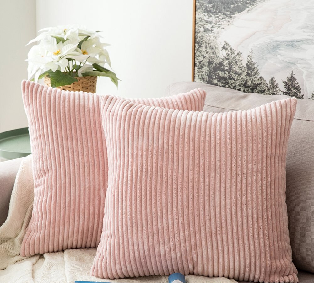1 stk 45*45/30*50cm flocking fløjl pudebetræk pink grå blå kaffe blødt hjem dekorativt pudebetræk: Lyserød / 45 x 45
