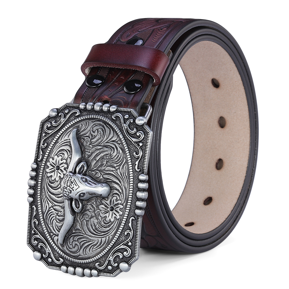 Cinto ocidental masculino cintos de couro genuíno para homens mulheres cowboy cowgirl grandes letras fivela ouro masculino cintos longo preto marrom qualidade: CINZA / 110 centímetros