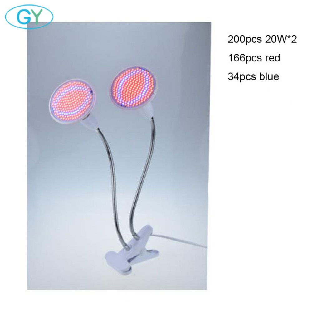 GY Phyto Lamp Volledige Spectrum LED Grow Light E27 Plant Lamp Fitolamp Voor Indoor Zaailingen Bloem Fitolampy Groeien Tent Box verlichting: 20W clip light