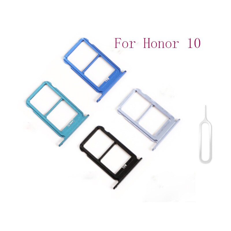 For Huawei Honor 10 COL-AL10 Honor10 Sim Card Tray Socket Slot Reader Adapter Micro SD Card Holder Connector Container