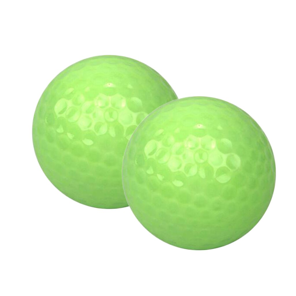 2 stk grøn fluorescerende lysende golfkugler natlys glødende golfkugler