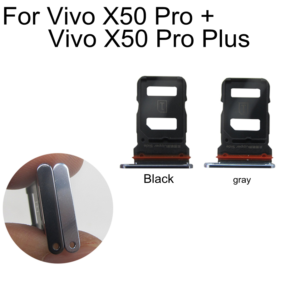 1pcs Sim Card Tray Holder For Vivo X50 Pro Plus V2011A Sim Micro Reader Card Slot Adapters Card Socket Repair Parts