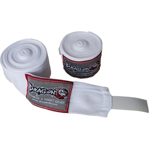 Dragon Boxing, Kick Boxing and Muay Thai Elastic Boxing Bandage 5 Meters White