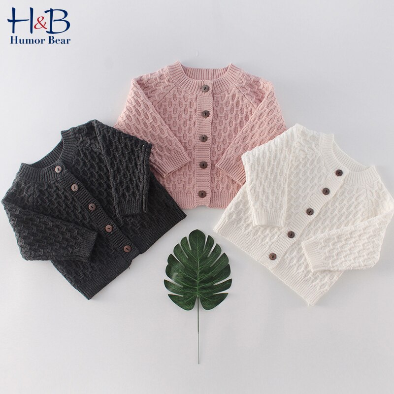 Humor Bär Baby Jungen Mädchen Oberbekleidung Frühling Baby zur Seite fahren Warme Einfarbig Beiläufige Gestrickte Geschmack Strickjacke betroffen zur Seite fahren