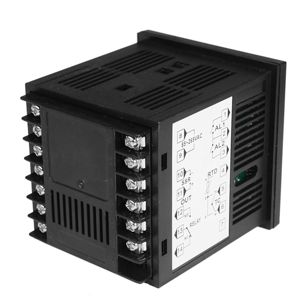 Contrôleur de température, entrée PT100 K, Thermocouple numérique PID SSR, sortie de relais de chaleur avec alarme, coque courte Fahrenheit