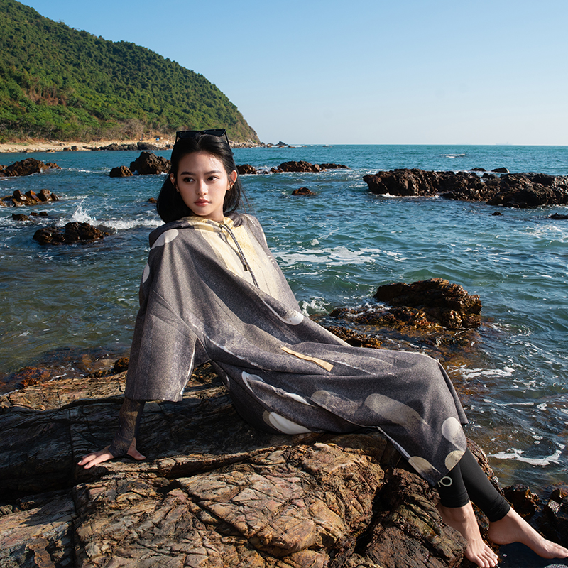 Nu-june surfponcho zwarte patchwork poncho unisex waterdichte sneldrogende hoodies zwemhanddoeken met strandduikkleding