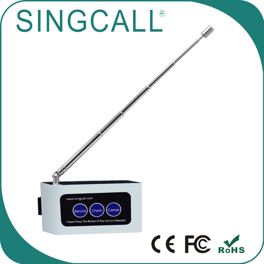 SINGCALL Wireless Calling System Can be Fixed on the Desktop Wall, Strong Signal Caller APE830 White