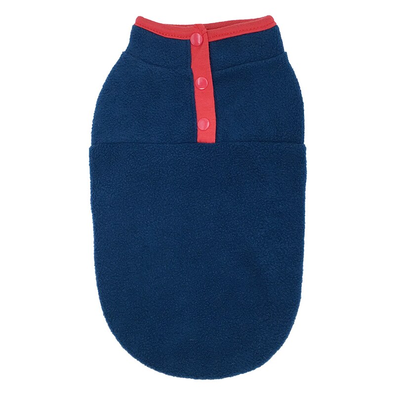 Warme Hund Mantel Vlies Winter Hund Kleidung Französisch Bulldogge Mops Chihuahua Haustier Welpen Kleidung Kleine Hund Jacke Kleidung für Hund mäntel: dunkel Blau / L