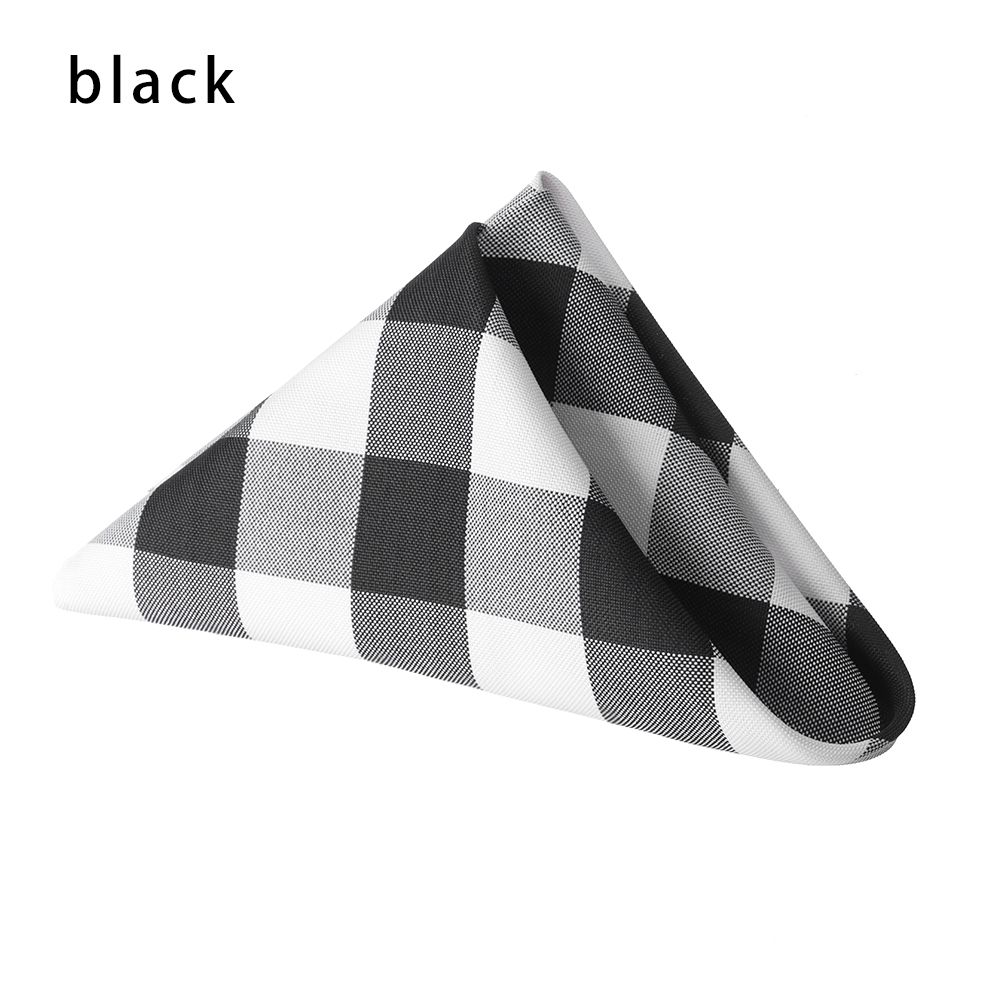 48 × 48Cm Classic Tafelblad Servet Vierkante Servetten Plaid Doek Servetten Bruiloft Diner Decor Levert Keuken Tafel Decoratie: black