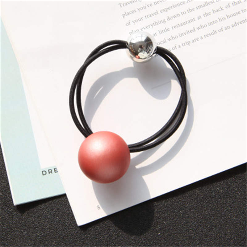Style coréen gommage métal grosses perles cheveux corde boule bande de caoutchouc anneau de cheveux accessoires de cheveux simple cheveux braiders