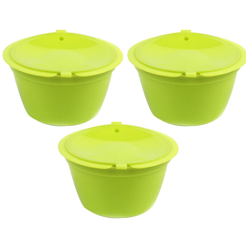 3pcs/pack use 150times Dolce Gusto Coffee Capsule Plastic Capsule Refillable Reusable Compatible with Nescafe Dolce Gusto refill: Green