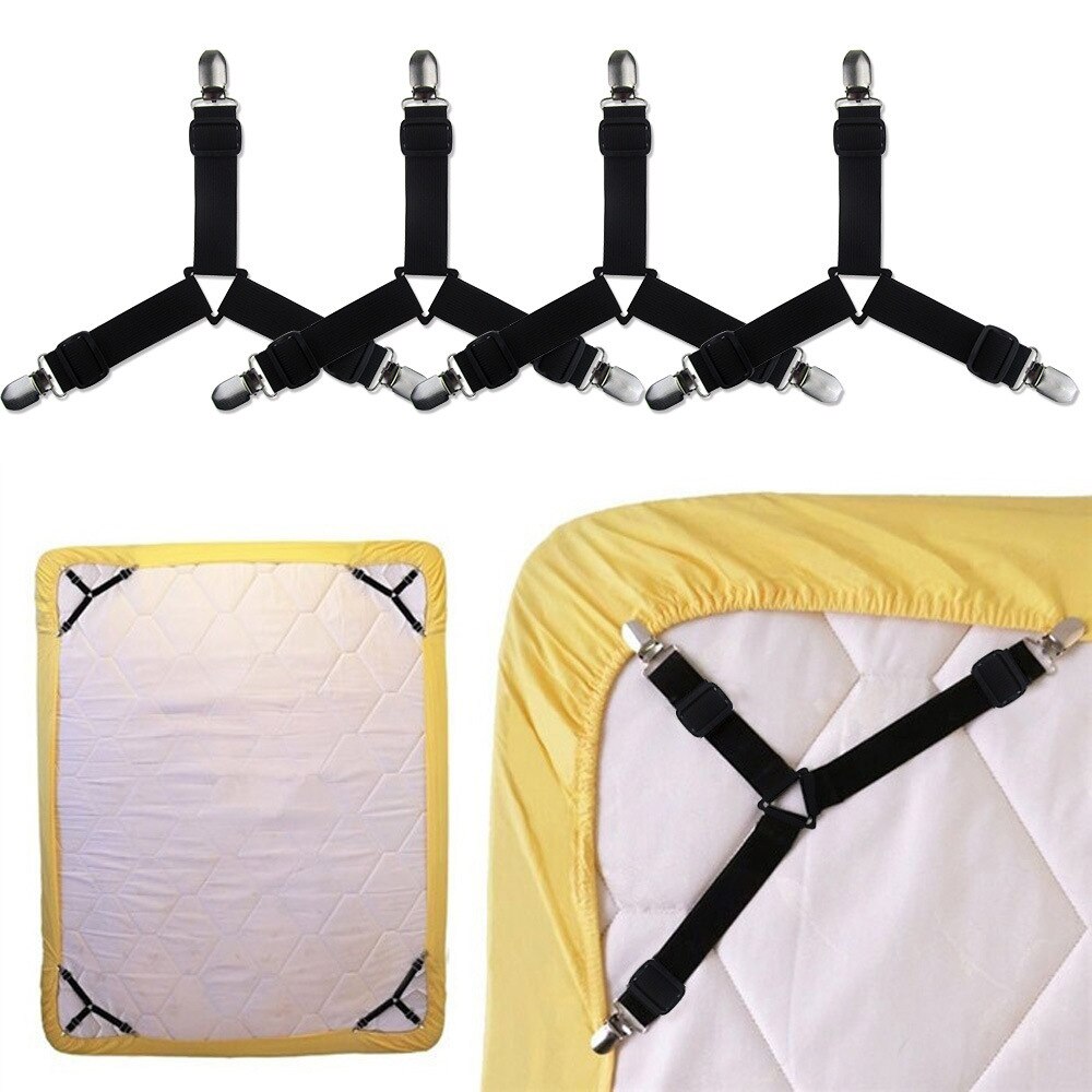 Elastische Bed Sheet Fasteners Riem, Verstelbare Clips Matrashoes Houder Sofa, Bevestiging Regelen Gadgets 4 Stks/set