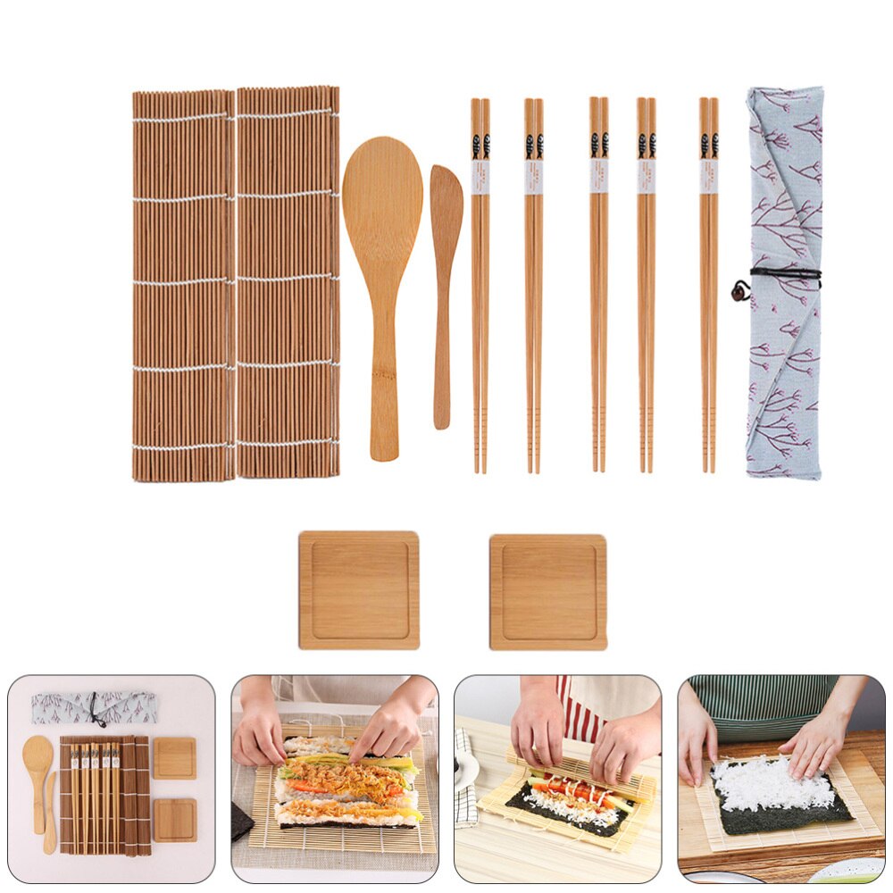 1 Set Sushi Maker Kit Bamboo Sushi Kit Sushi Making Tools for Home DIY Sushi