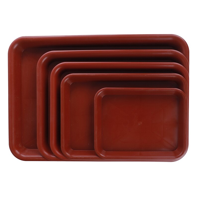 Macetas de plástico rectangulares para macetas, bandeja de arena roja para macetas de flores, para balcón, S, M y L, 1 unidad