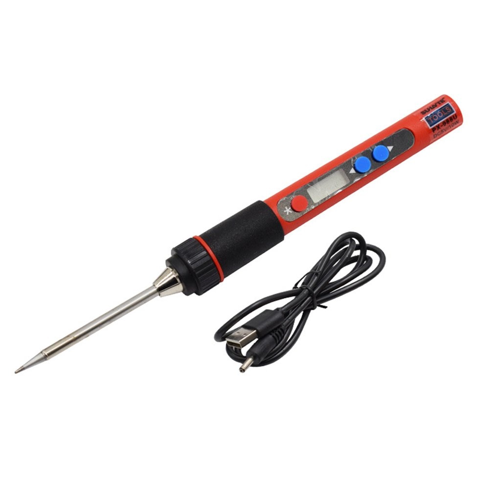 Kit de herramientas de soldador eléctrico 5V, 10W, USB, temperatura ajustable, LED, Digital, interno, con puntas de soldadura