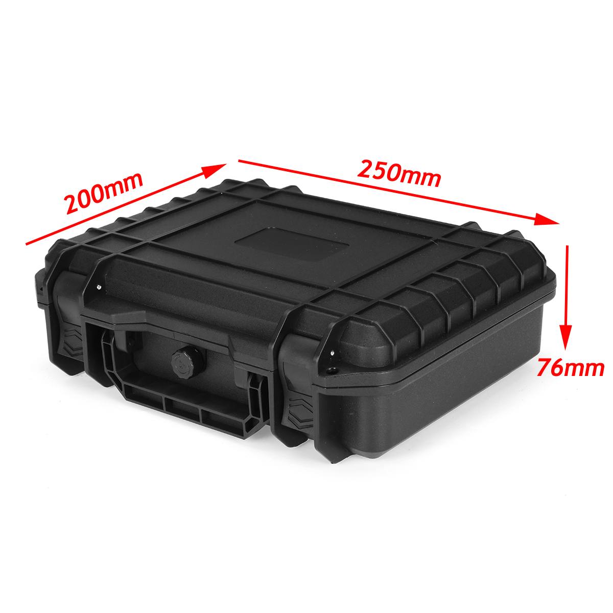 Safety Instrument Tool Box ABS Plastic storage Toolbox Sealed Tool case box With Foam Inside 2 Size: Black
