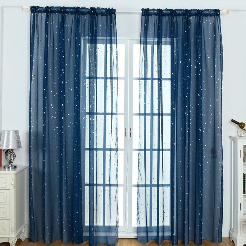 1pc pink krog smukke stjerne tyl gardiner moderne gardiner gennemsigtige tyl gardiner vinduesgardiner gennemsigtige til soveværelset