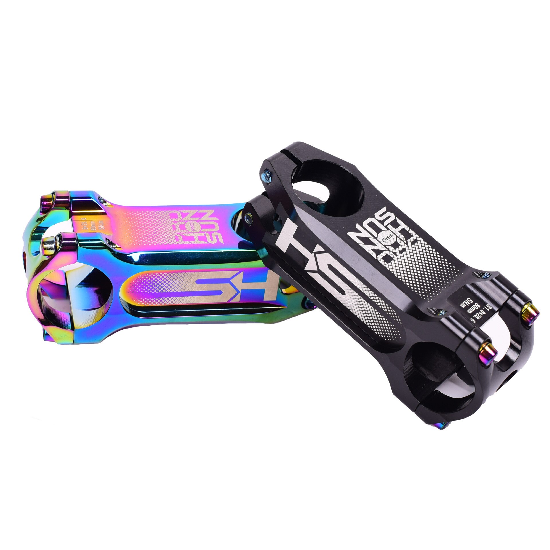 Hoge Sterkte Aluminiumlegering 6061 T6 Cnc Pvd Mtb Fiets Stuurpen 0 Graden 80 Mm Kleurrijke Diy Road Mountain fiets Stuurpen 31.8 Mm